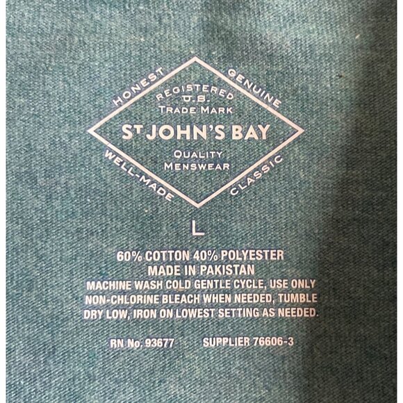 St Johns Bay Blue Long Sleeve Pullover T-Shirt Men’s Size Large - Picture 6 of 6